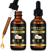 Two Lion's Mane Drops bottles (2-pack) in 4 oz size front view