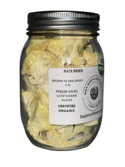 Lion's Mane tea being prepared from dried pieces