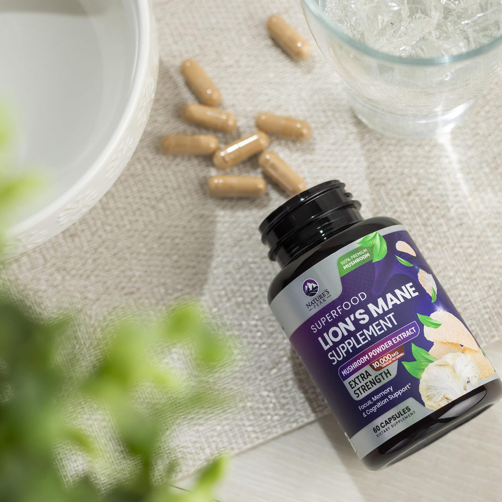 Lions Mane Capsule bottle highlighting immune support