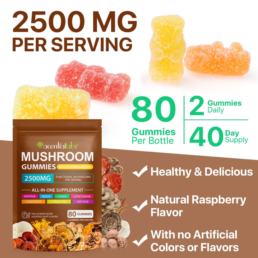 Mushroom complex ingredients including Chaga, Maitake, Turkey Tail, Shiitake, Reishi, Cordyceps