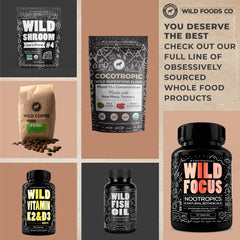 Non-GMO, organic Lions Mane powder label