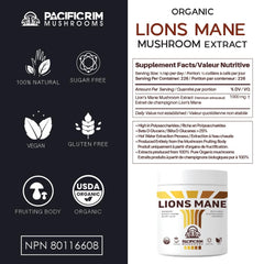 Fruit body mushrooms used for Lions Mane powder