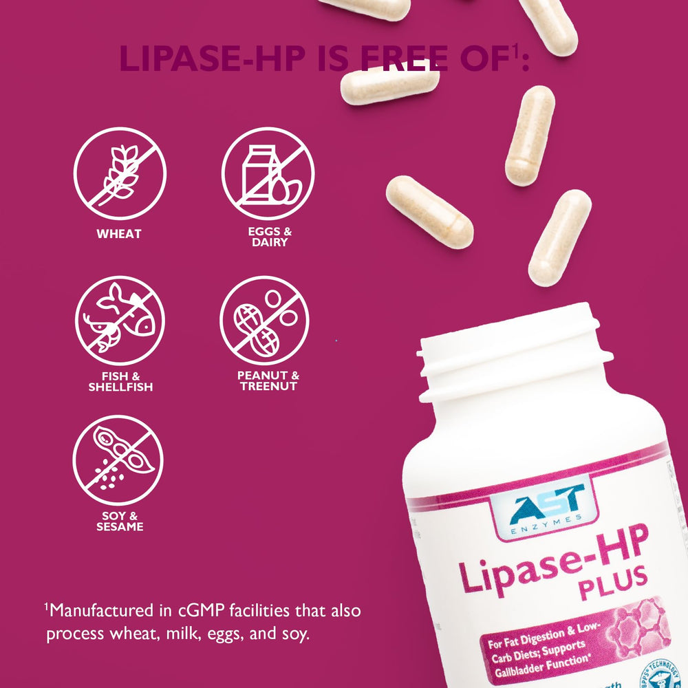 Digestive benefits of Lipase-HP Plus for fatty foods