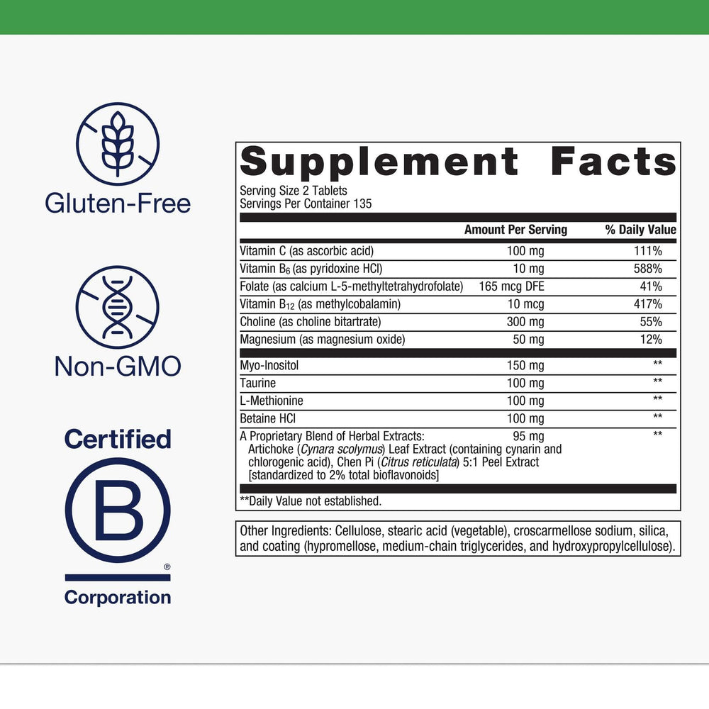 Graphic highlighting choline and inositol as lipotropic nutrients