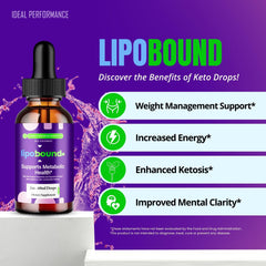 Natural keto liquid Lipobound Drops bottle on white