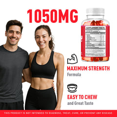 Close-up of LipoGummy gummies in bottle