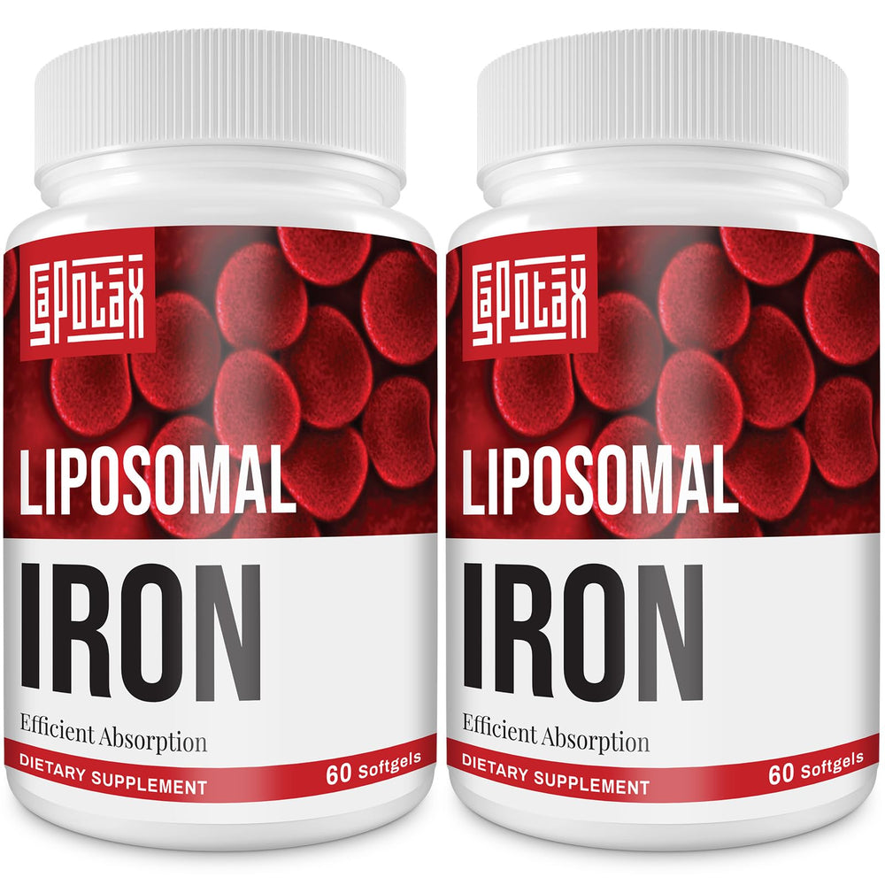 Liposomal iron supplement bottle for women and men
