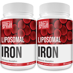 Liposomal iron supplement bottle for women and men