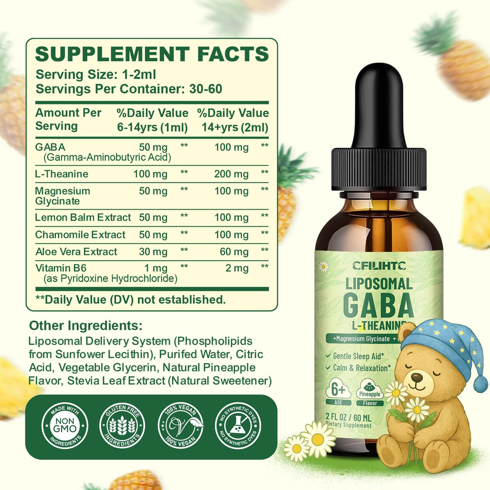 Tasting pineapple flavor of Liposomal GABA L-Theanine Drops
