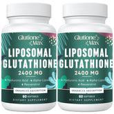 Front view of 8-in-1 Liposomal Glutathione 2400 mg bottle