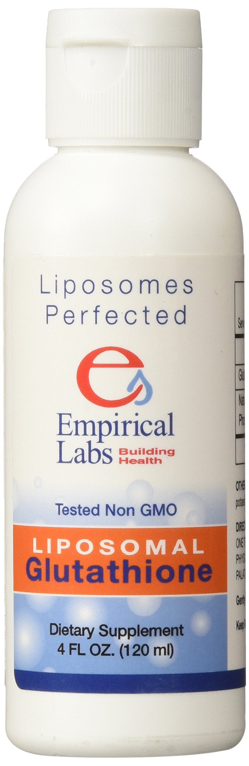 Front view of Empirical Labs Liposomal Glutathione 4 oz bottle