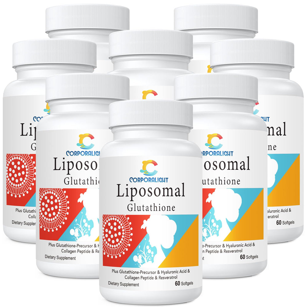 Bottle of Liposomal Glutathione Softgels on a white background