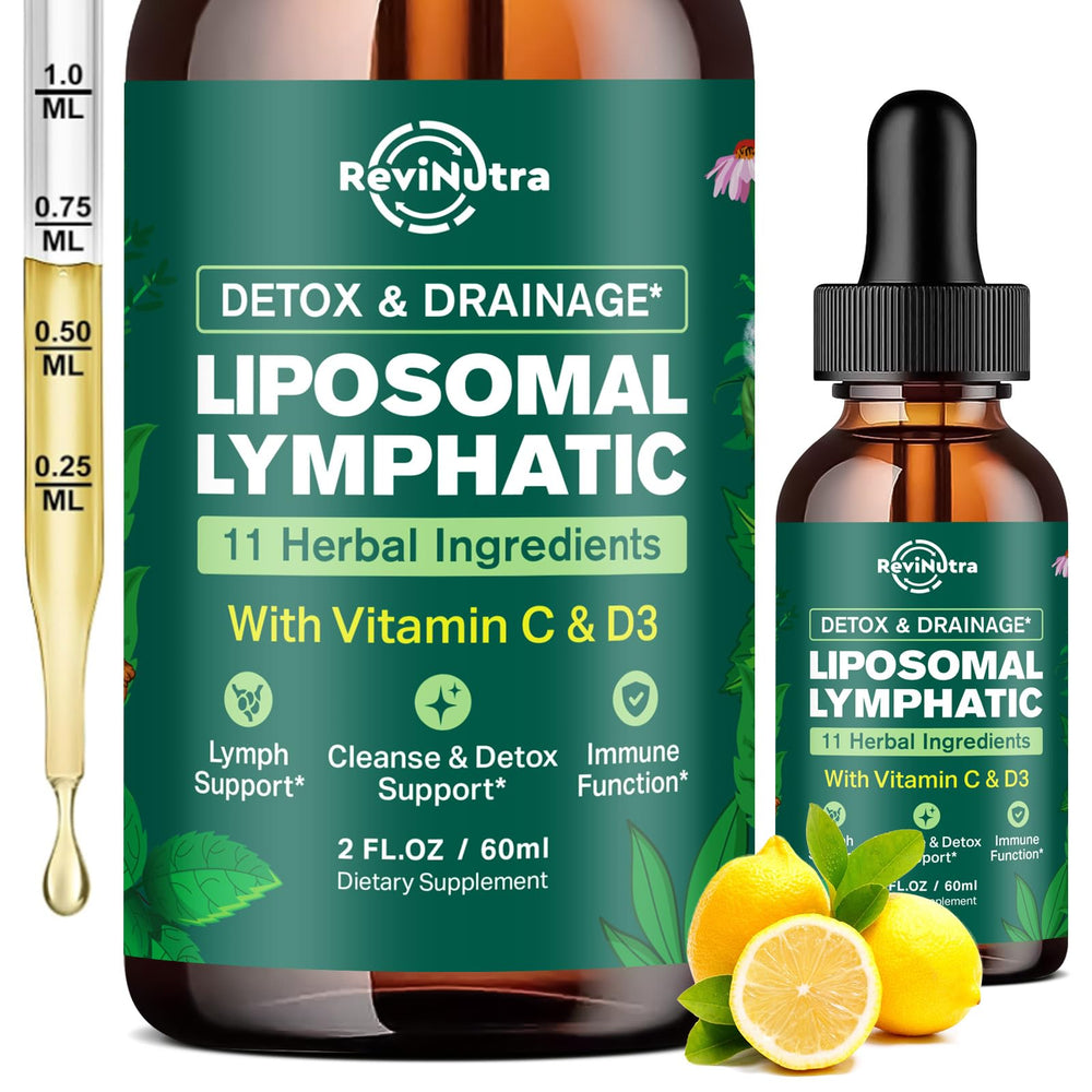 Liposomal lymphatic drainage liquid drops bottle