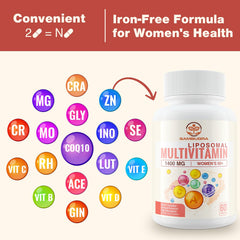 Vitamin D and bone health support in liposomal multivitamin for women 50+