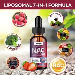 NAC liquid drops bottle label close-up