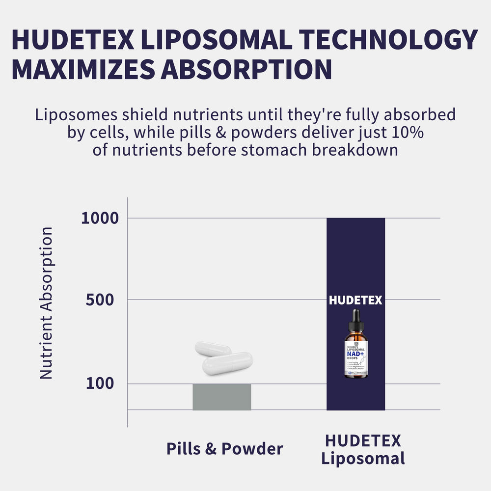 Illustration showing liposomal NAD with enhanced absorption