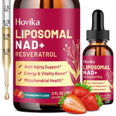 Liposomal NAD supplement bottle with strawberry flavor
