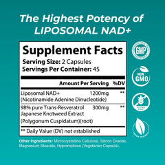 NAD+ supplement capsules displayed on a white background