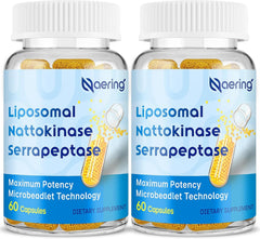 Front label of Liposomal Nattokinase Serrapeptase bottle