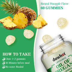 Kids-friendly bottle of oregano oil gummies