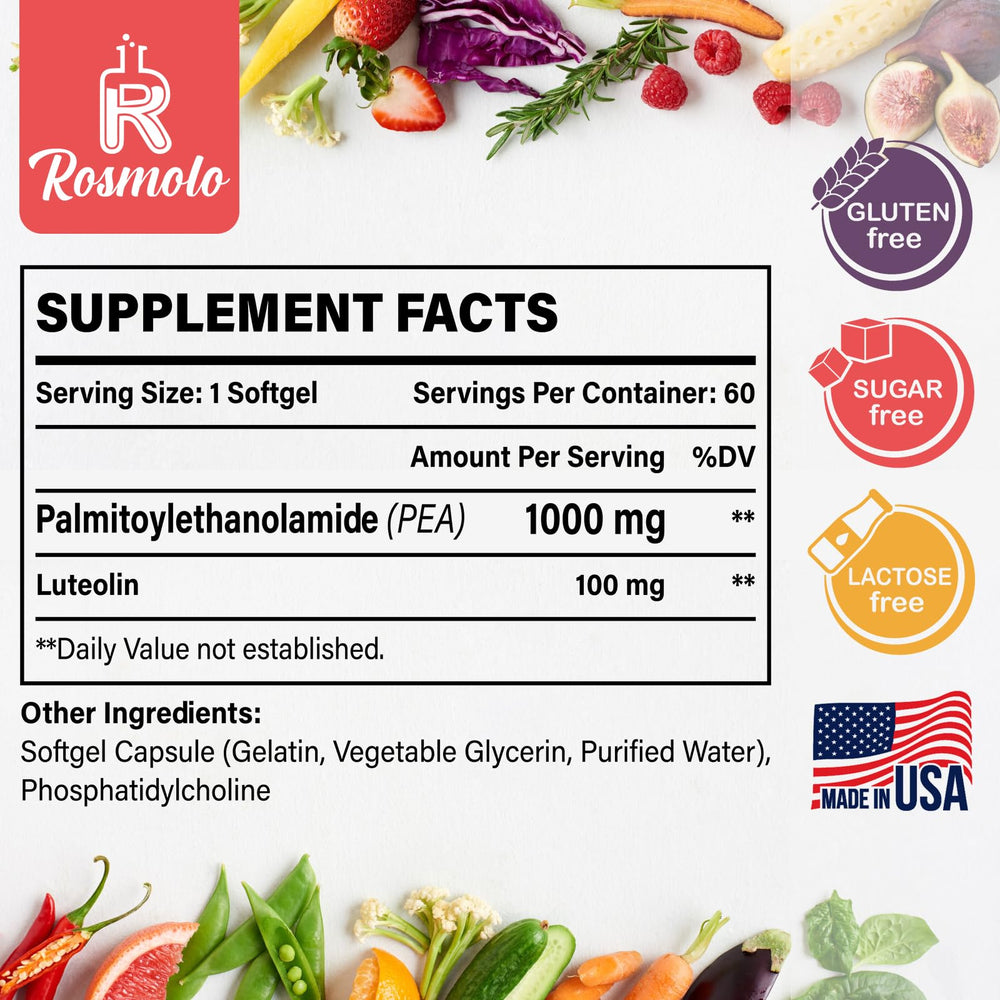 Back label showing dosage and ingredients
