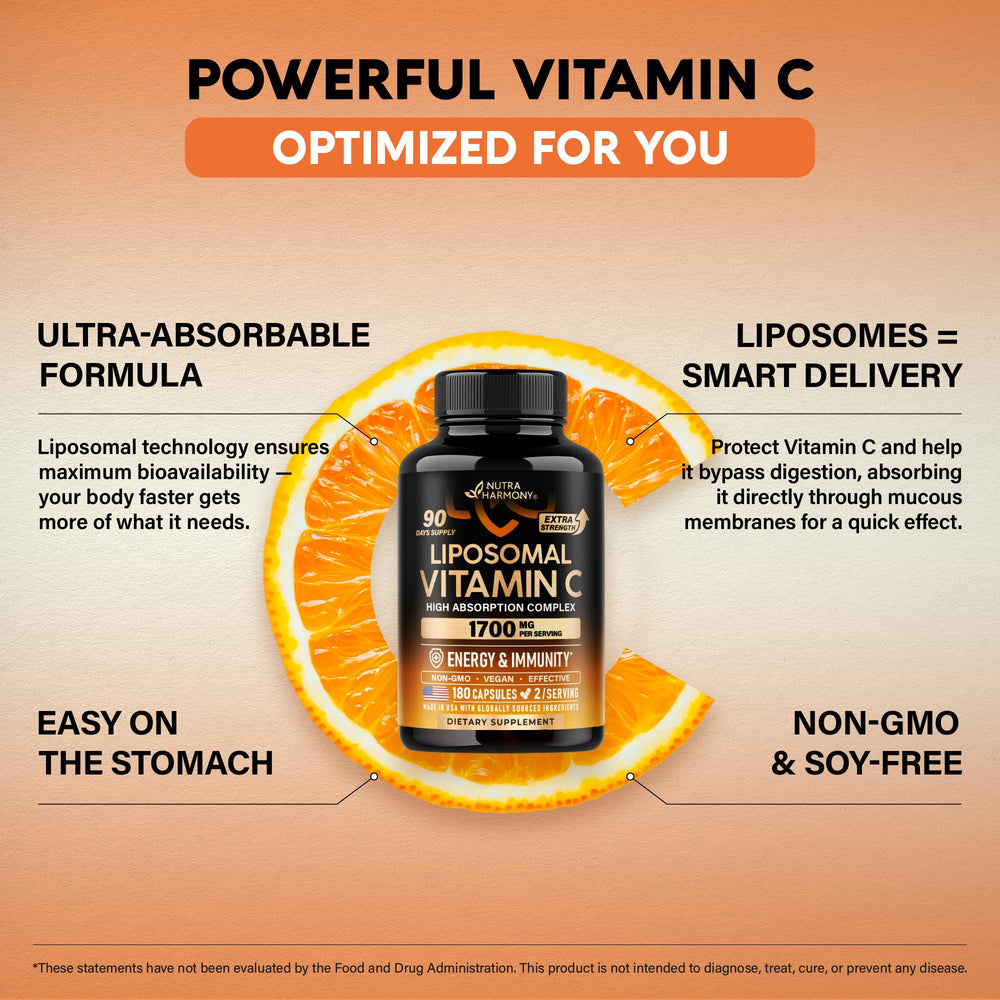 Close-up of Vitamin C 1700 mg dosage information on label
