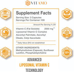 Advanced liposomal delivery system for vitamin C 2000mg