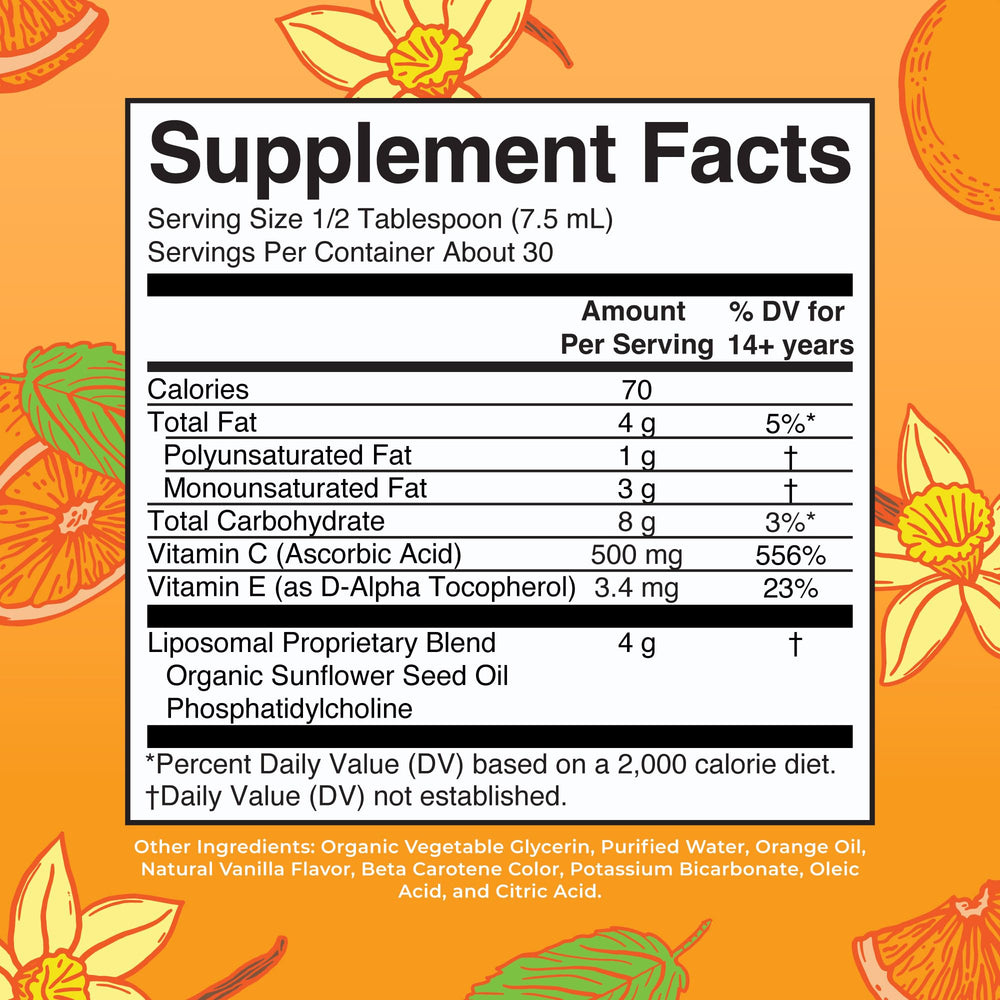 Liposomal Vitamin C 500mg serving illustration