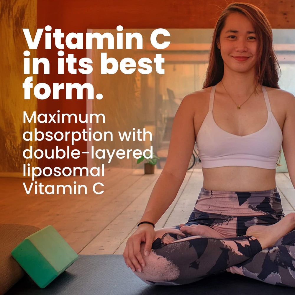 Product label highlighting 1500mg Vitamin C and collagen