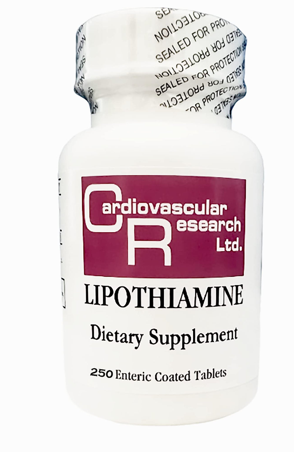 Bottle of Lipothiamine B1 with Alpha Lipoic Acid by Cardiovascular Research - front view