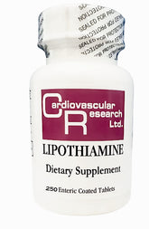 Bottle of Lipothiamine B1 with Alpha Lipoic Acid by Cardiovascular Research - front view