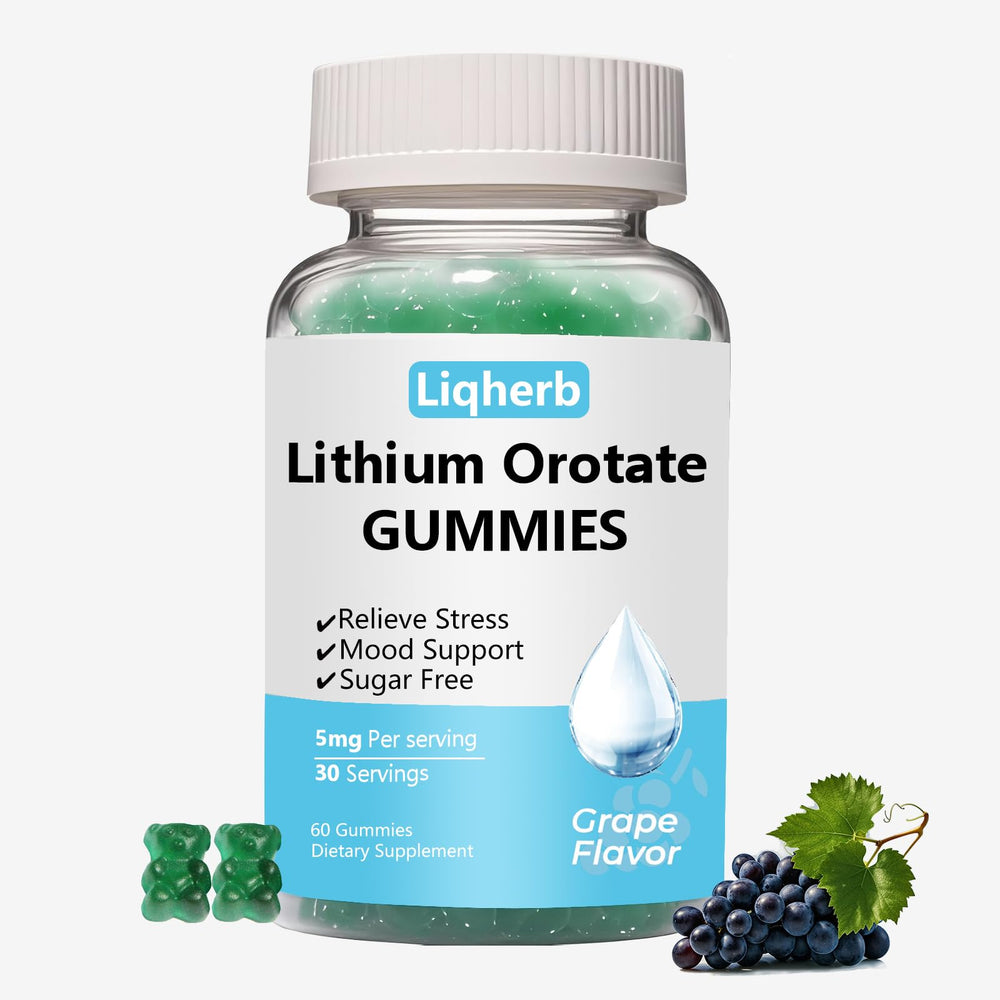 Liqherb Lithium Ootate 5mg Gummies mood support grape flavor front