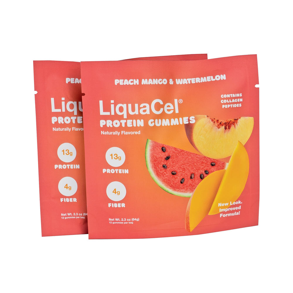 LiquaCel collagen-peptides gummies with ingredients panel phosphorus-free option for balanced protein and fiber