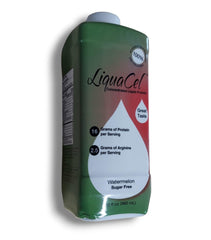 LiquaCel Watermelon concentrated liquid bottle offers a convenient daily protein source.