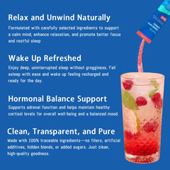 Serving preparation showing pouring liquid from a sachet into a glass