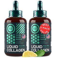 Liquid collagen drops bottle with lemon flavor
