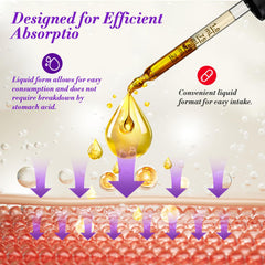 Graphic showing collagen biotin hyaluronic acid ingredients