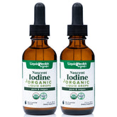 Liquid Health Nascent Iodine Drops bottle and packaging (2-pack)