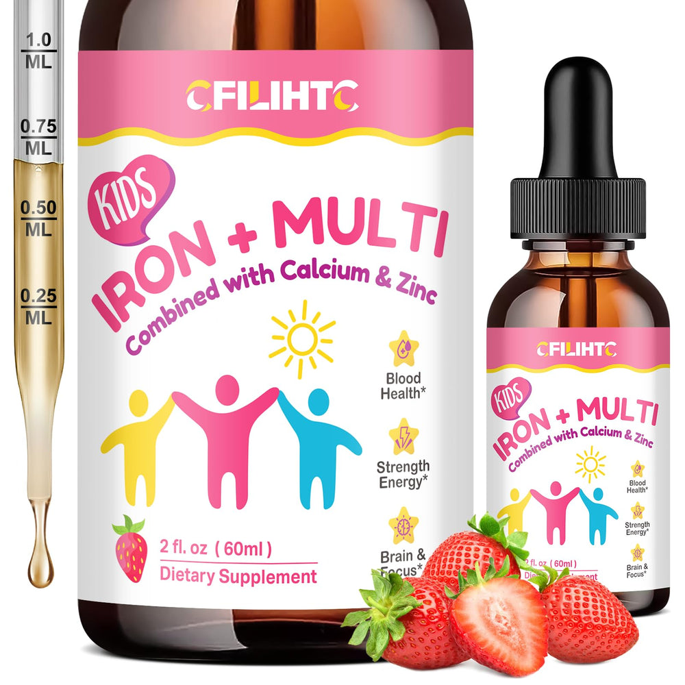 Liquid iron drops bottle for kids, women, and men