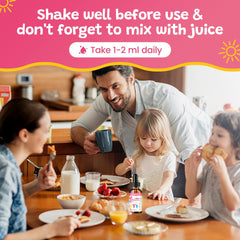 Liquid iron drops mixed into juice or baby food