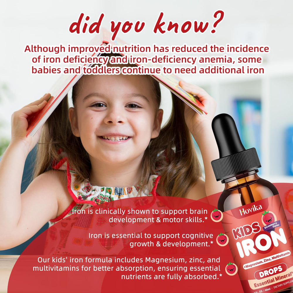 Dropper dispensing iron liquid into a drink