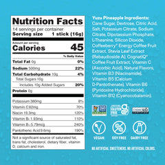 Caffeine content emphasis: natural caffeine ~100 mg per serving