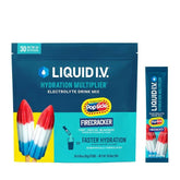 Liquid I.V. Hydration Multiplier Popsicle Firecracker packaging showcases on-the-go hydration.
