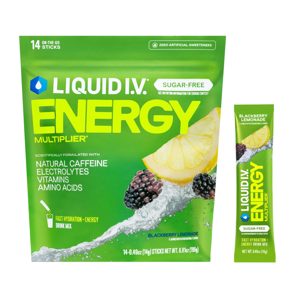 Liquid I.V. Hydration Multiplier Sugar-Free Energy Blackberry Lemonade hero image