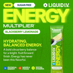 Single-serving sugar-free energy packets for Blackberry Lemonade flavor