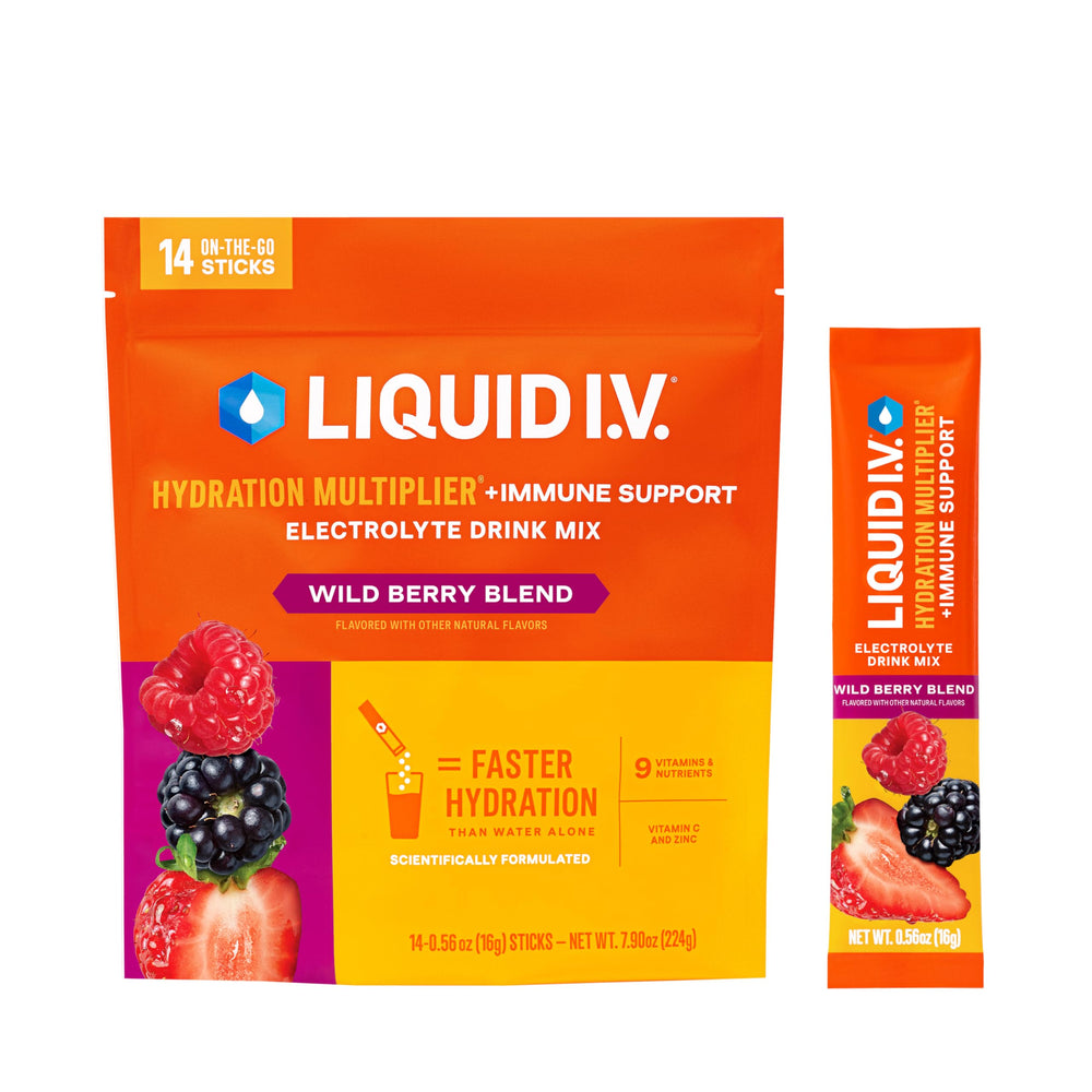 Liquid I.V. Hydration Multiplier Wild Berry 14-serving packaging