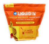 Liquid I.V. Hydration Plus Immune sticks closeup dissolving in water for faster hydration