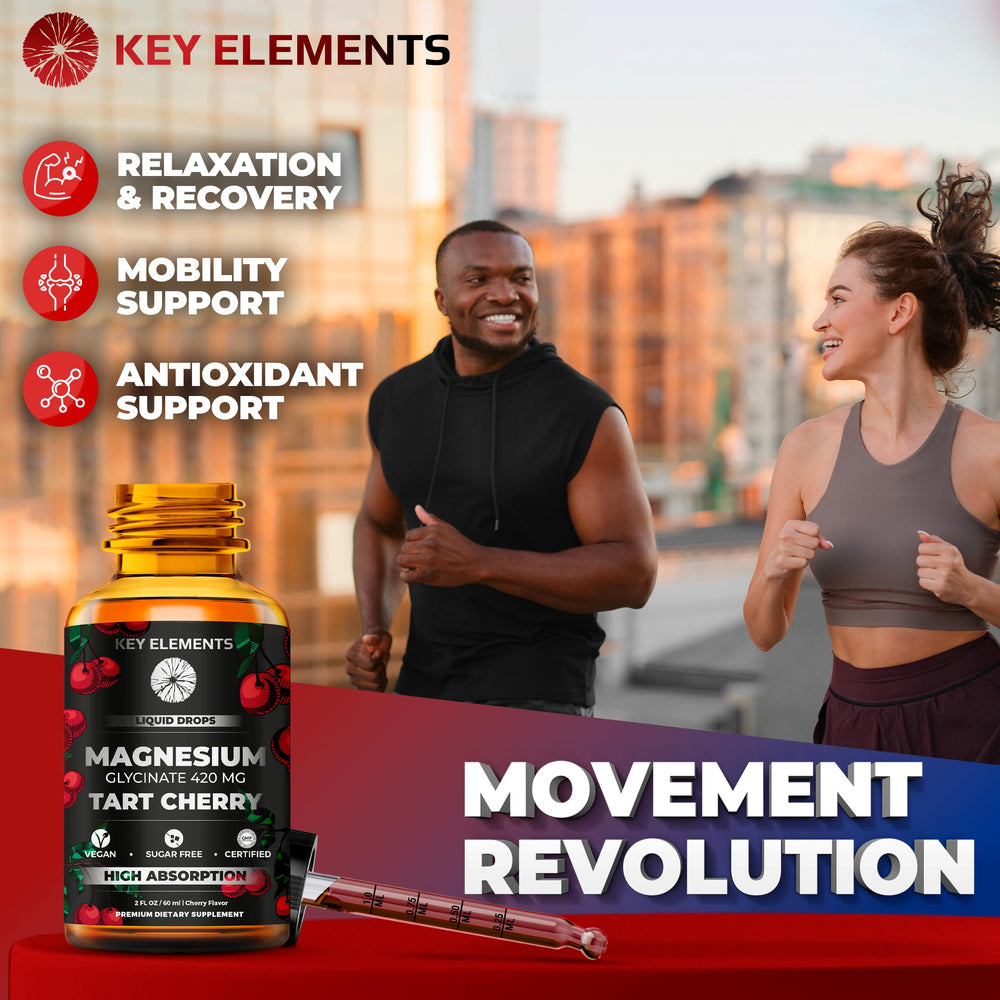 Illustration of magnesium and tart cherry as key ingredients