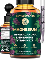 Liquid Magnesium Glycinate Sleep Supplement bottle with dropper