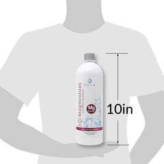 Magnesium supplement being used with a berry-flavored liquid in a glass.